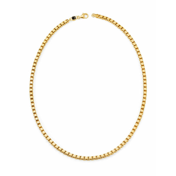 CRISLU Mens 24" Matte Box Chain Necklace In 18kt Gold Finish - ICE