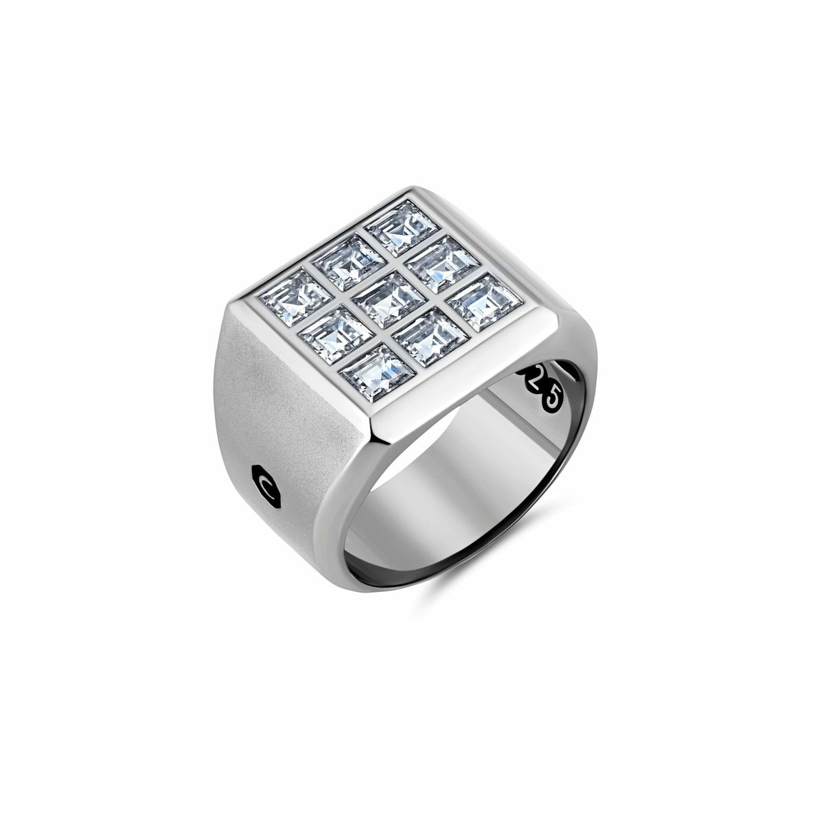 Platinum Beveled Diagonal Design Wedding Band Comfort-Fit Ring