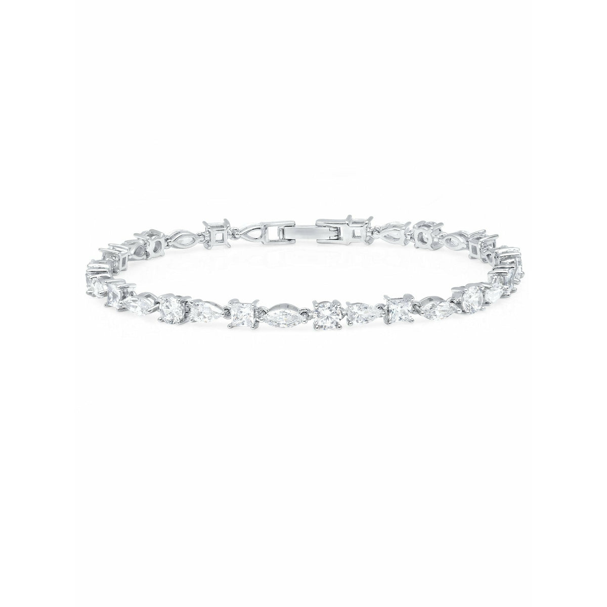 CRISLU Adjustable Sapphire Bezel Bracelet Finished in Pure Platinum– ICE