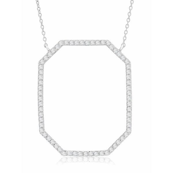 CRISLU Open Pave Diamond Necklace In Pure Platinum - ICE
