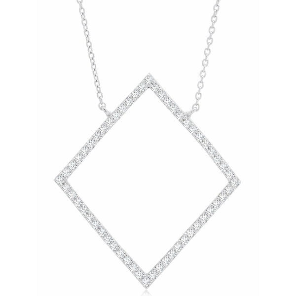 CRISLU Open Pave Diamond Necklace In Rose Gold - ICE