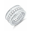 CRISLU Parallel - Platinum Finish Baguette Eternity Ring - ICE