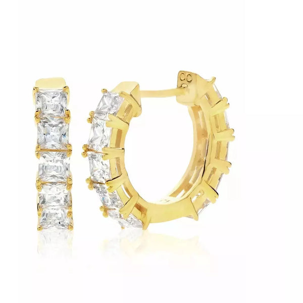 CRISLU Princess Hoop Earrings Finished in Pure Platinum - ICE