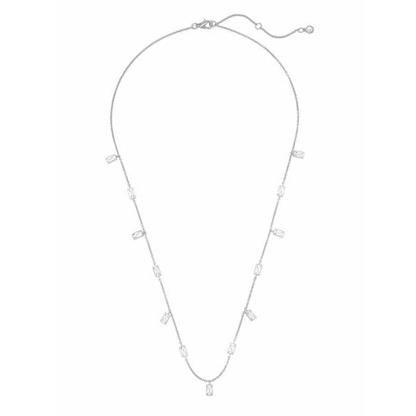 Crislu Prism Baguette 16" Necklace finished in Pure Platinum - ICE