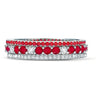 CRISLU Ruby CZ and Clear Stunning Ring Stacks Set- Pure Platinum - ICE