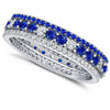 CRISLU Sapphire CZ and Clear Stunning Stacks Ring Set - ICE