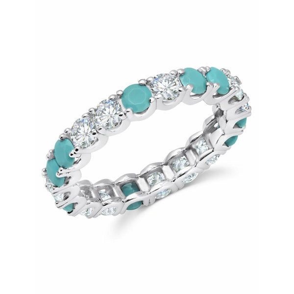 CRISLU SEVEN SEAS- Eternity Ring with Turquoise -Silver - ICE