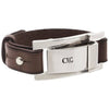 CXC Elegant Signature Bar Leather Bracelet-Silver - ICE