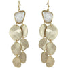 Marcia Moran Heather DIsc Drop Earrings with Stone on Wire - ICE