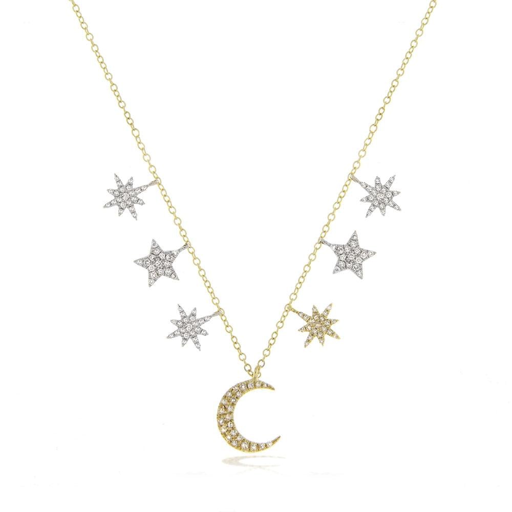Meira T 14K Yellow Gold Celestial Diamond Charm Necklace - ICE