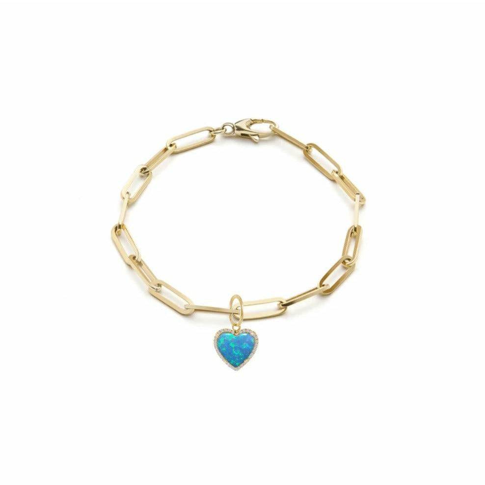 Meira T Chunky Chain Opal Heart Bracelet - ICE