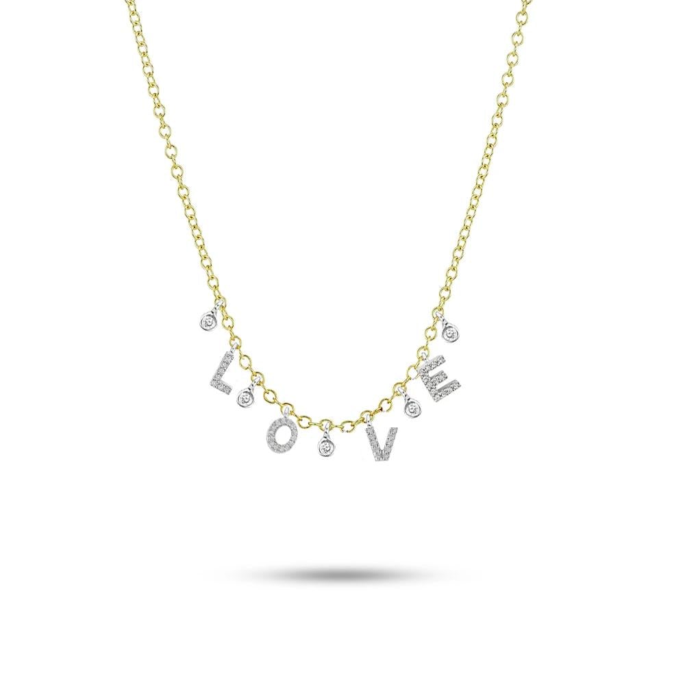 Meira T Custom Initial Diamond Necklace with 4 letters - ICE