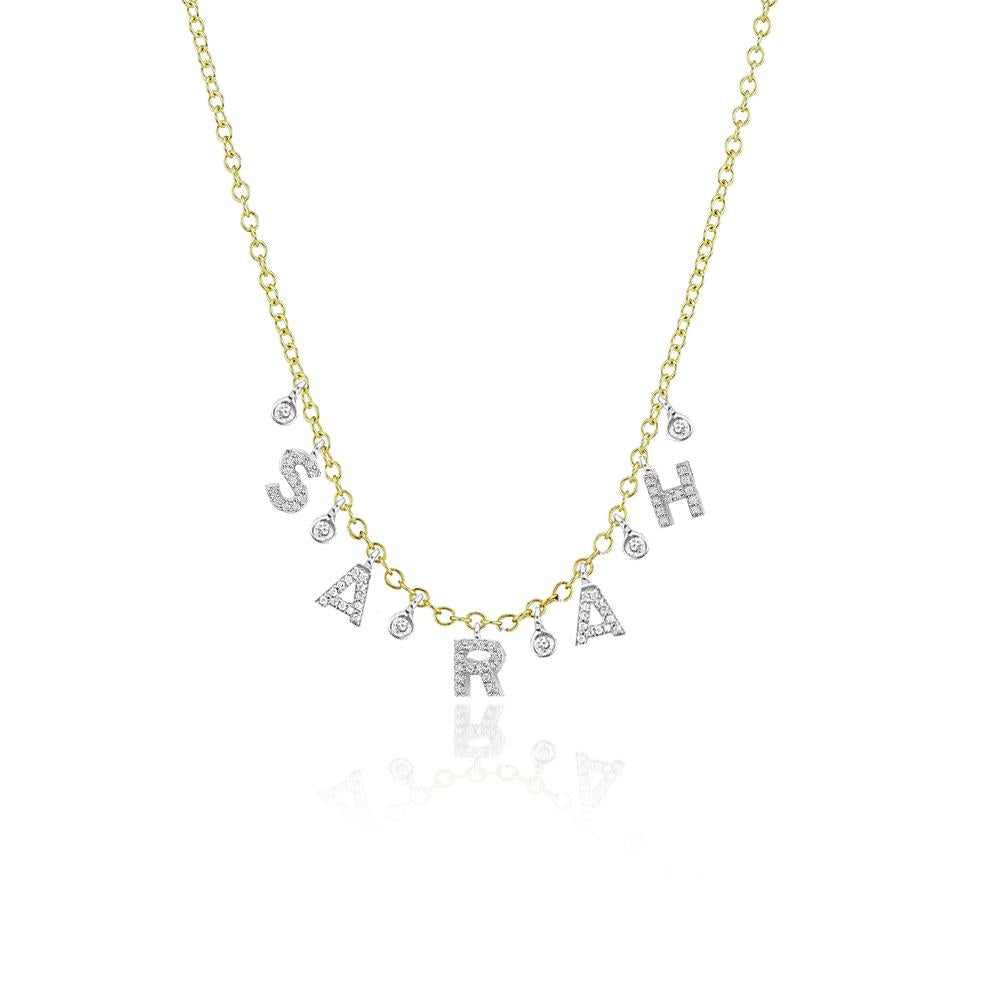 Meira T Custom Initial Diamond Necklace with 5 letters - ICE