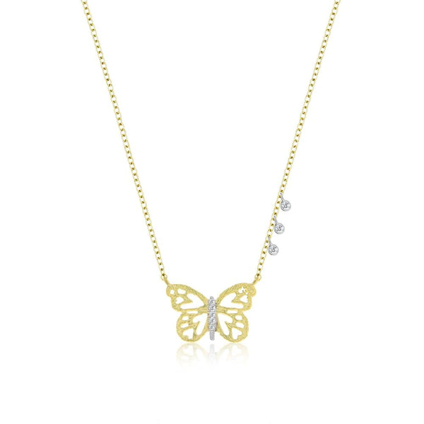 Meira T Gold and Diamond Butterfly Necklace - ICE