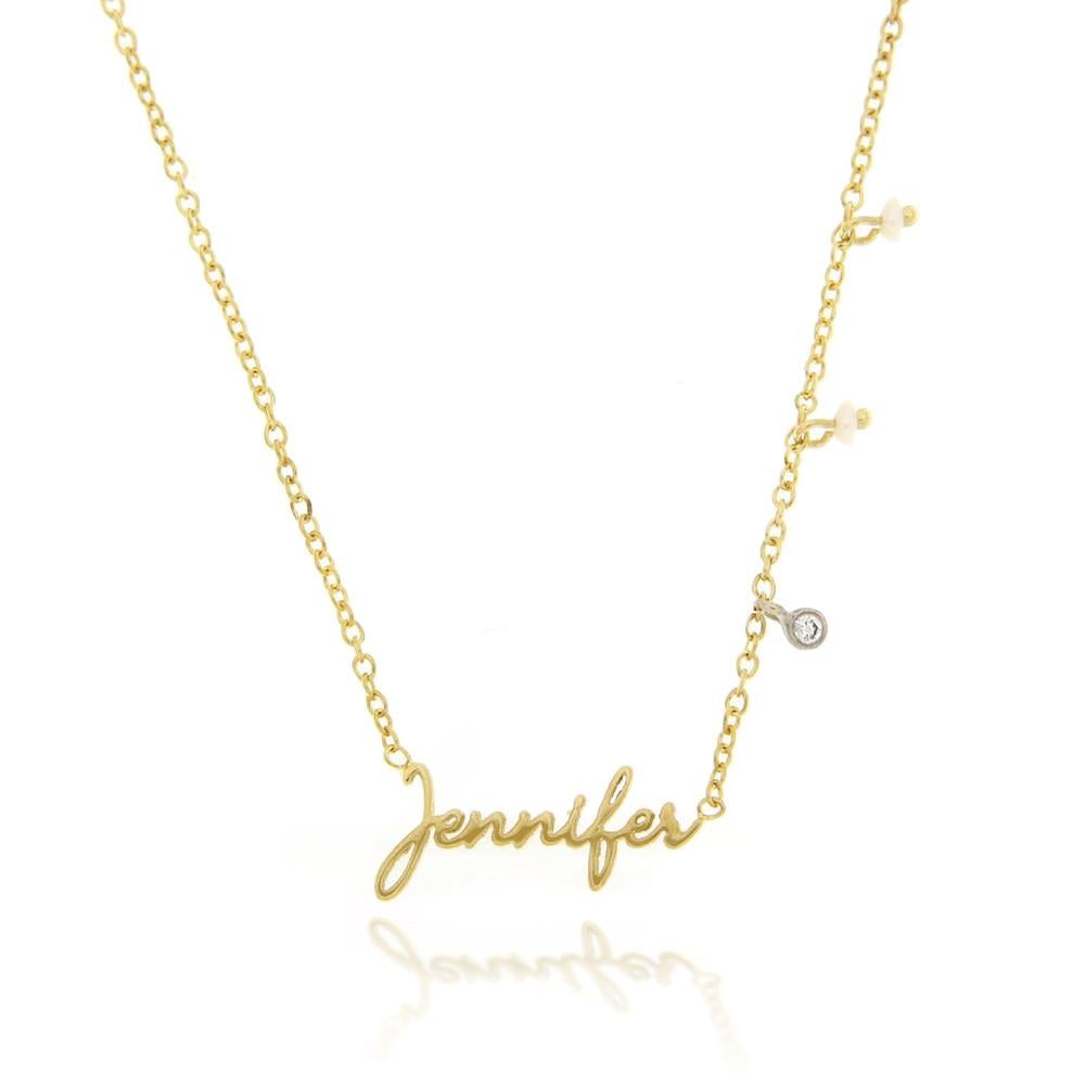 Meira T Gold Script Necklace - ICE