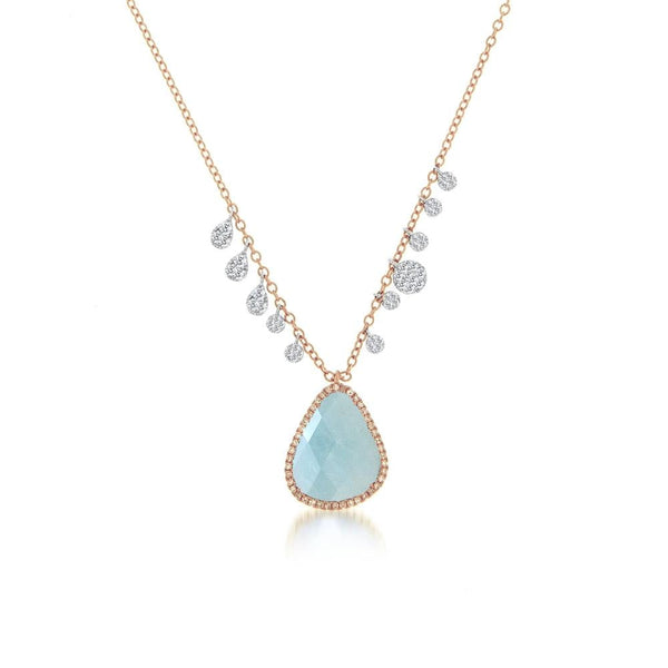 Meira T Milky Aqua Charm Necklace - ICE