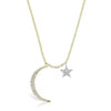 Meira T Moon and Star Diamond Necklace - ICE