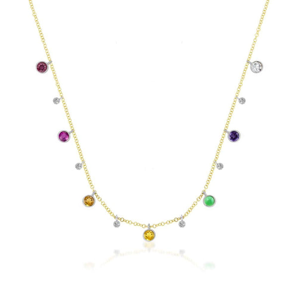 Meira T Rainbow Bezel Necklace - ICE