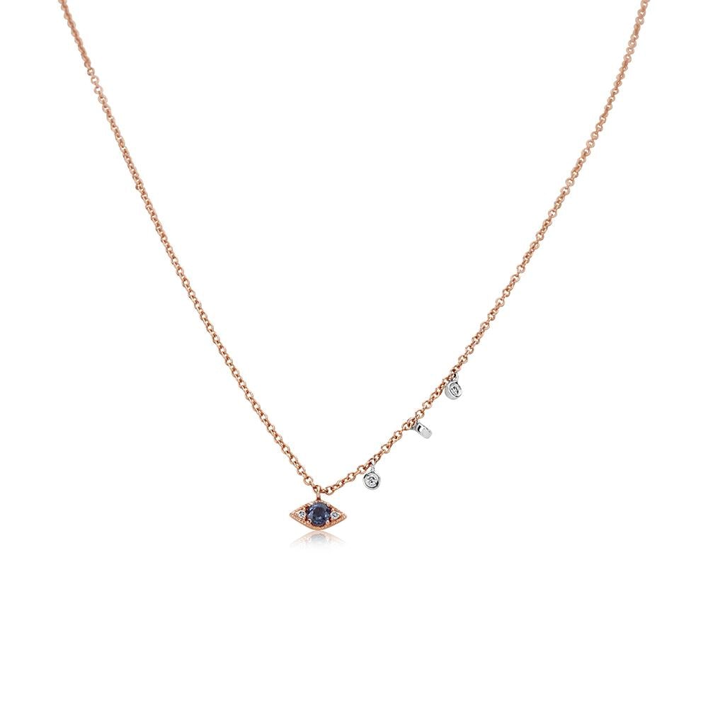 Meira T Rose Gold Evil Eye Necklace - ICE