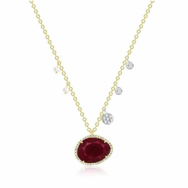 Meira T Ruby Off-Centered Pearls & Diamond Charms - ICE