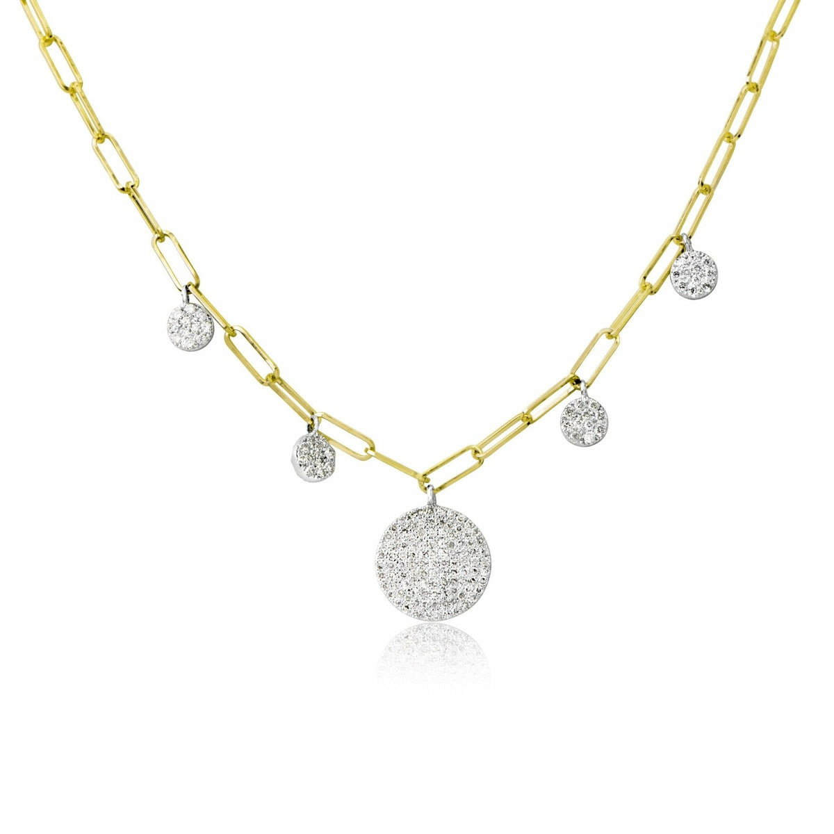 Meira T Yellow Gold Diamond Link Chain Necklace– ICE