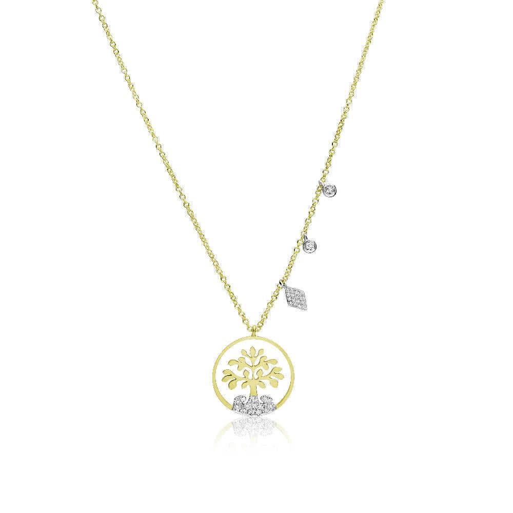 Meira T Yellow Gold & Diamond Tree of Life Necklace - ICE
