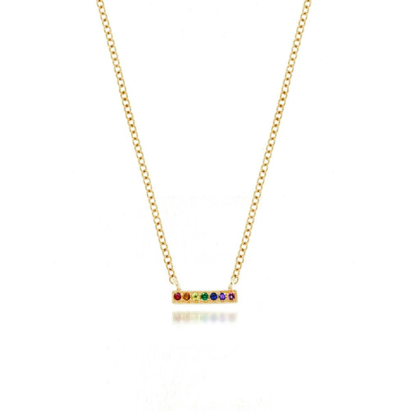 Meira T Yellow Gold Rainbow Bar Necklace - ICE