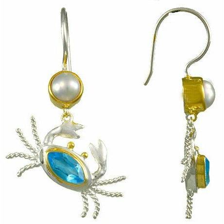 Michou .925 Sterling Silver & 22 Karat Vermeil Earrings - Poseidon's Treasures Collection - ICE