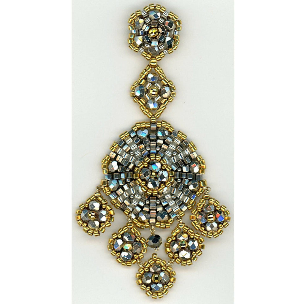 MIGUEL ASES 5 Diamond Drop Pyrite & Yellow Gold Chandelier - ICE