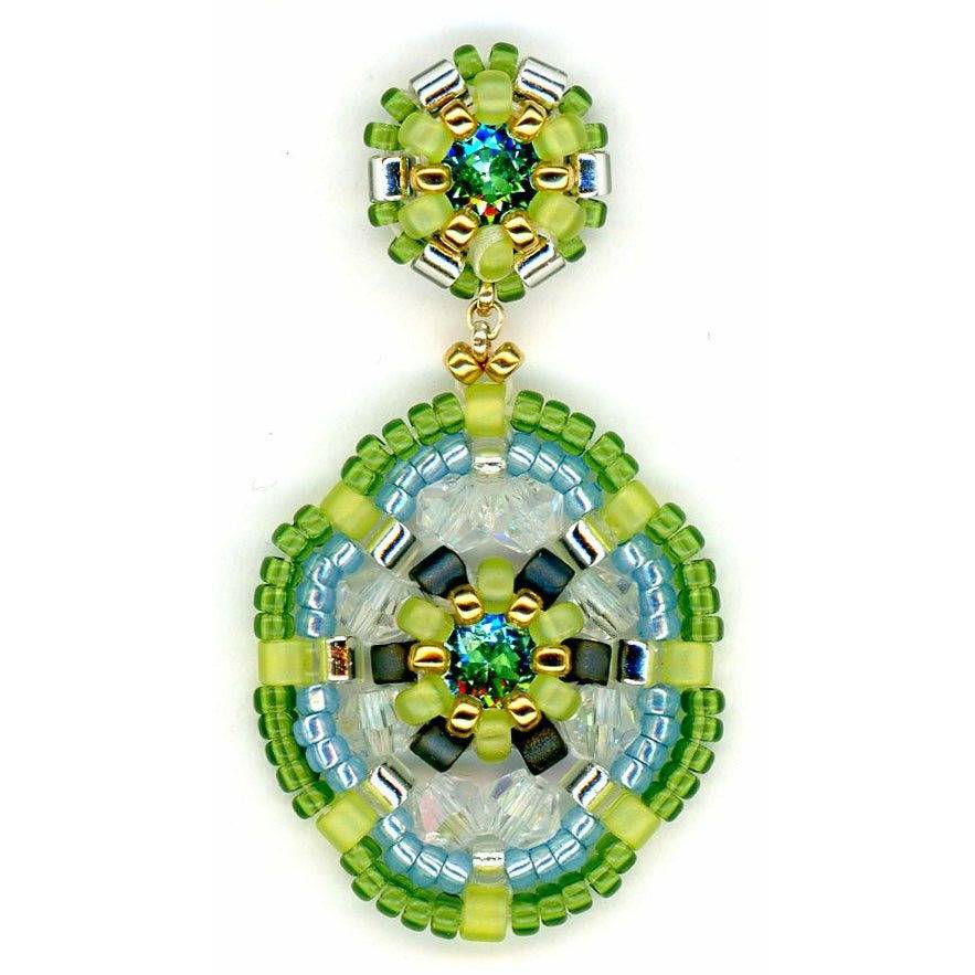 MIGUEL ASES Caribbean Turquoise & Lime Mini Oval Drop Earring - ICE