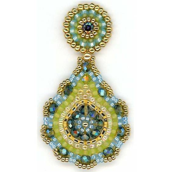 MIGUEL ASES DESERT OASIS LIME AND TURQUOISE EARRINGS - ICE