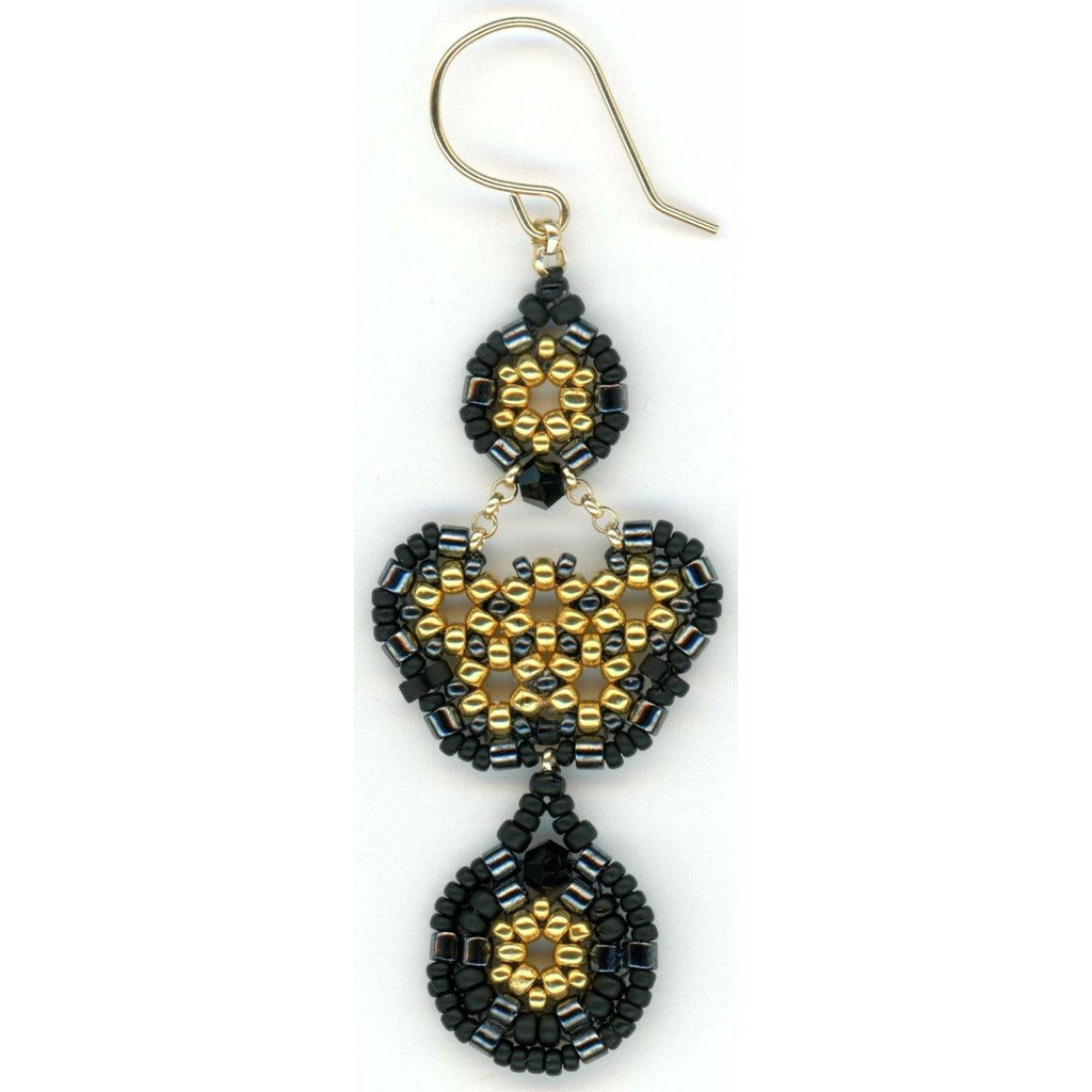 Miguel Ases Petite Black Jet & Gold Drop Earring - ICE