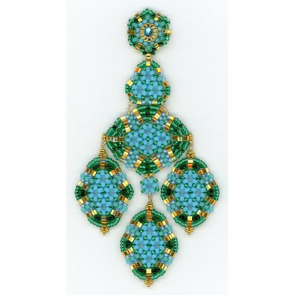 MIGUEL ASES TURQUOISE CHANDELIER 3 DROP EARRINGS - ICE
