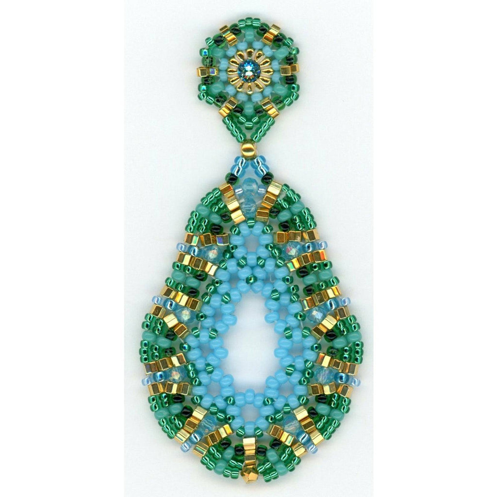MIGUEL ASES TURQUOISE MARQUIS EARRINGS - ICE