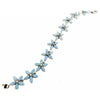 Peyote Bird Blue Opal Flower Sterling Silver Bracelet - ICE