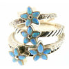 Peyote Bird Designs Flower Turquoise Stack Bands - ICE