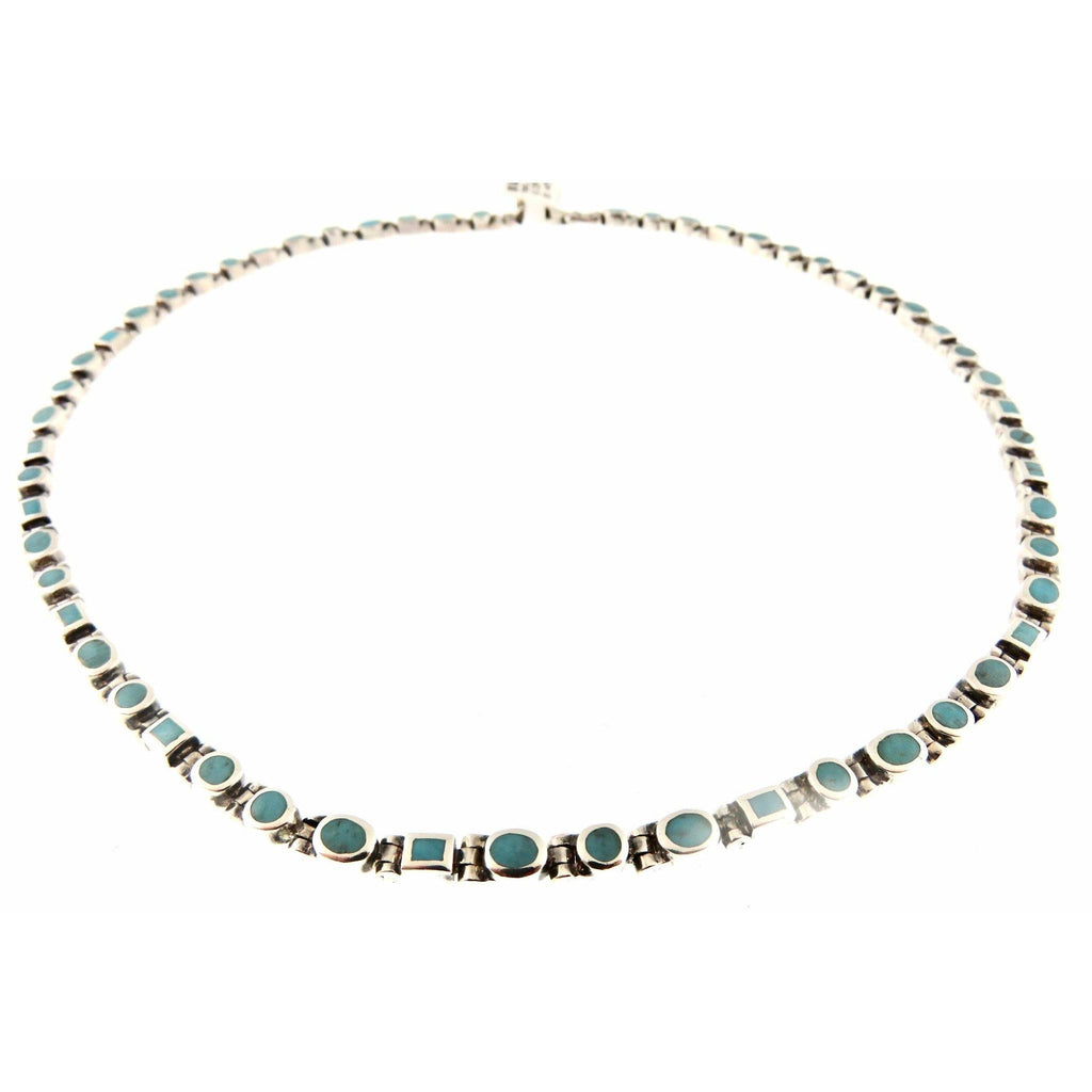 Peyote Bird Mini Dot Dash Turquoise Tennis Necklace - ICE