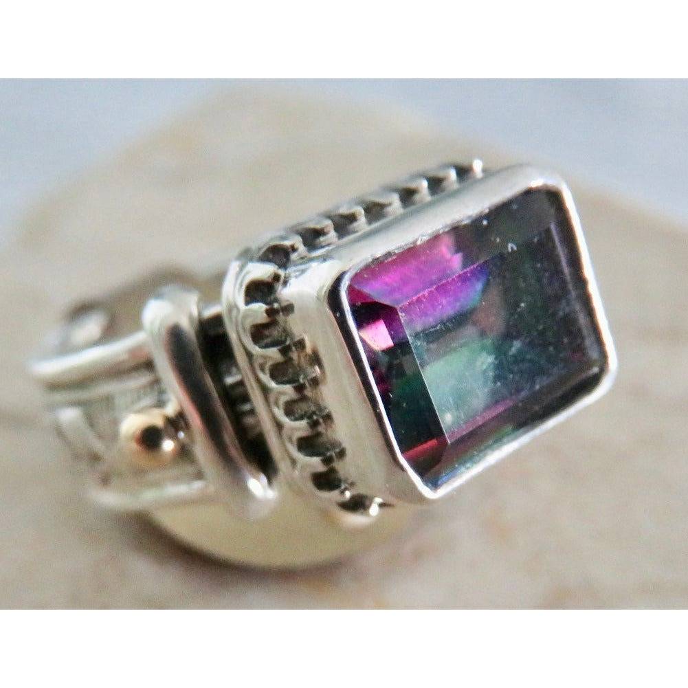 REVE Jewelry Mystic Topaz Stone Ring -Sterling Silver & 14kt Gold - ICE