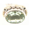 Reve Jewelry Oval Green Amethyst Sterling Silver & 14kt Gold Ring - ICE