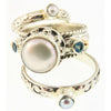 Reve Jewelry Sterling SIlver 3 Band Stackable Rings-Mabe Pearl & Gemstones - ICE