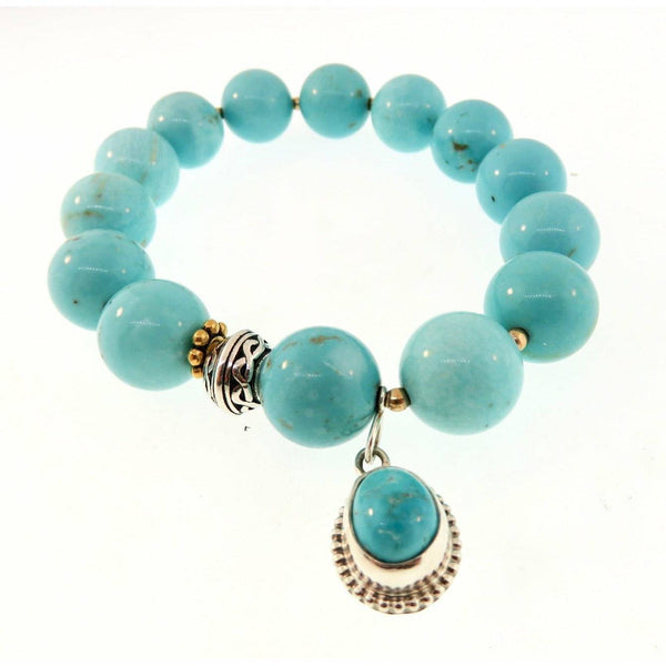 REVE Turquoise Chunky Beaded Sacred Charm Bracelet - ICE