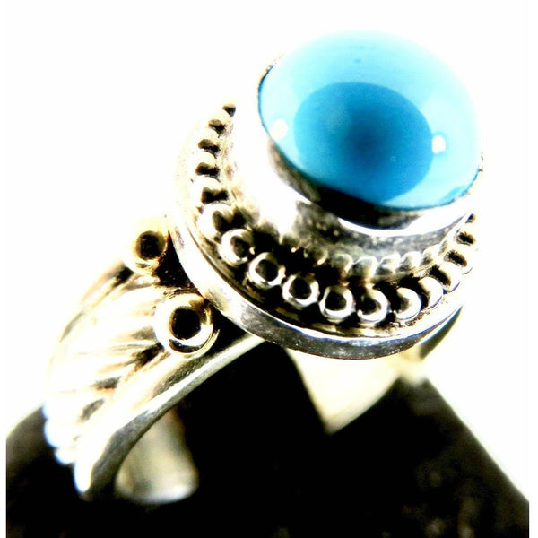 ReveJewelry Turquoise Ring- Sterlling Silver & 14kt - ICE