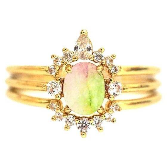 TAI Opal Stackable Crown Ring Set - ICE