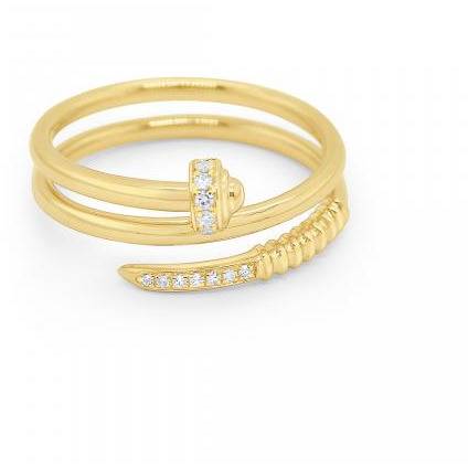ASOS DESIGN thumb ring in crystal design in gold tone | ASOS