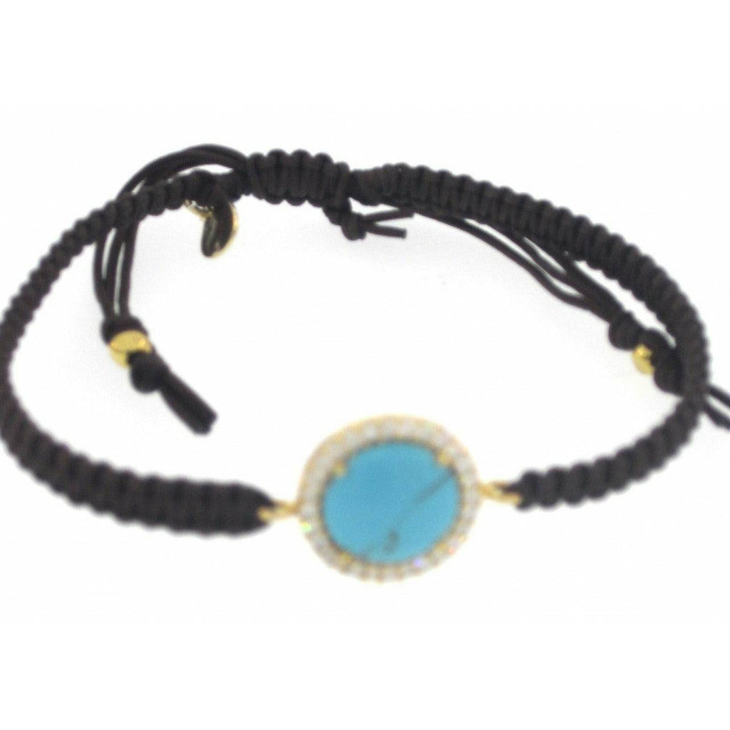 Turquoise & CZ Silk Cord Bracelet - ICE